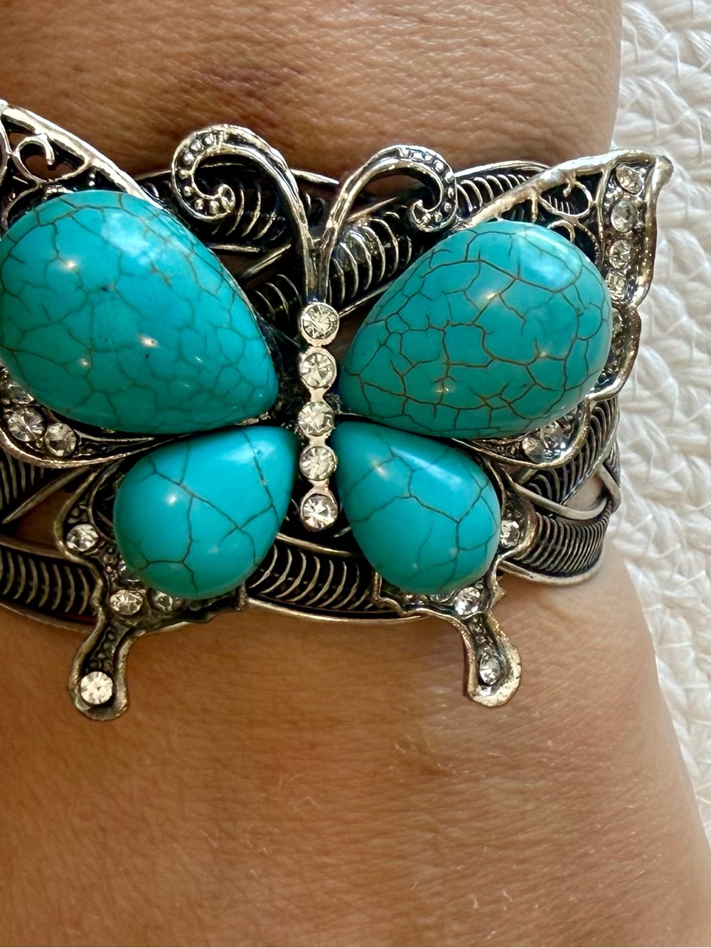 Turquoise Butterfly Cuff Bracelet - Women's Jewelry